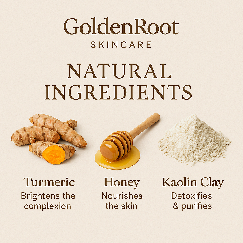 Golden Glow Face Mask+ GoldenRoot wooden brush